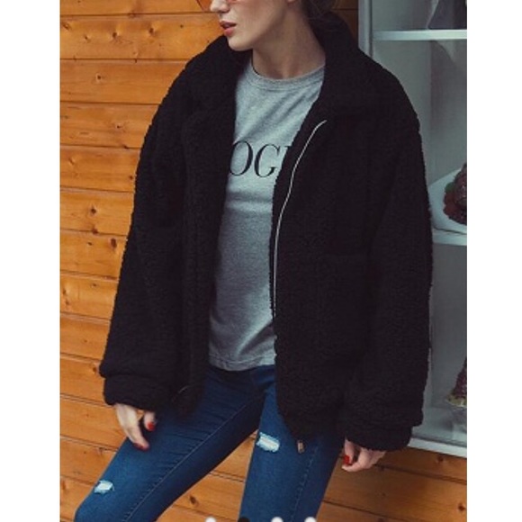 Choies Jackets & Blazers - Black • Teddy Bear • Coat